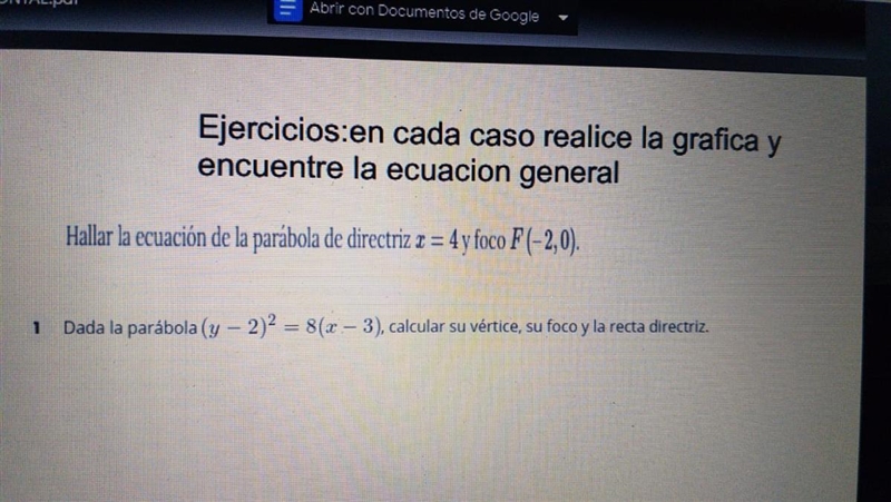 De cada parábola (y-2)^2=8 (x-3)-example-1