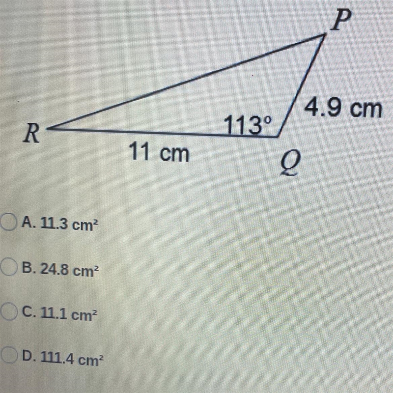 Find the area of the triangle. PLEASE HELP ASAP!-example-1