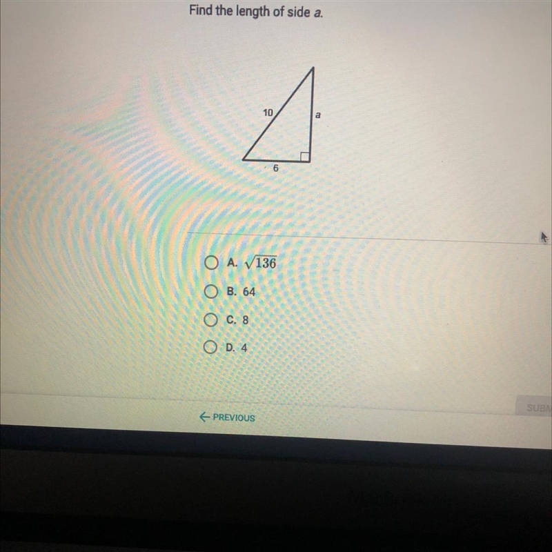 Find the length of side a.-example-1