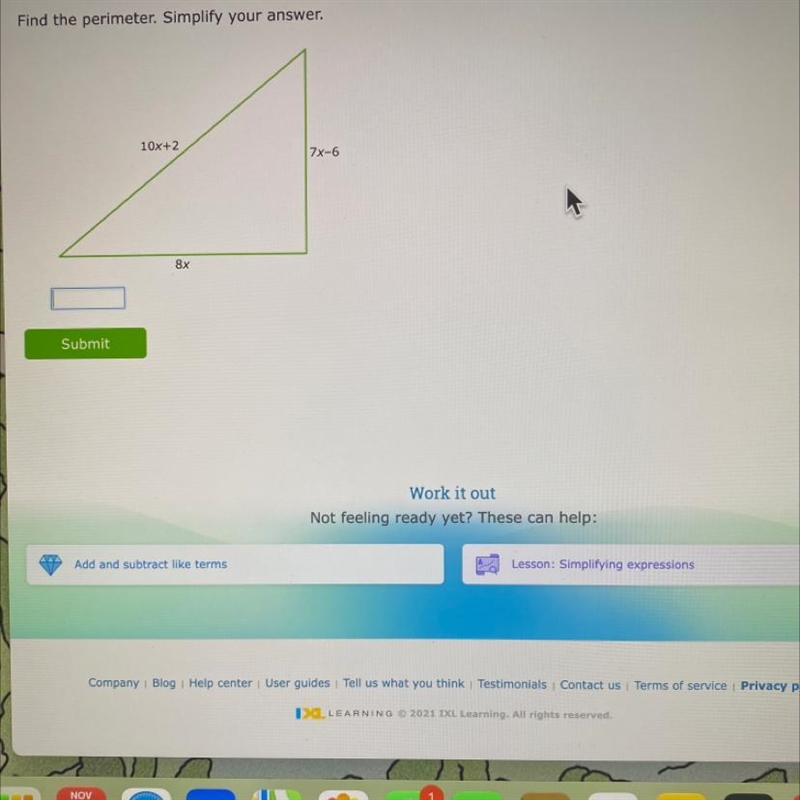 Find the perimeter. Simplify your answer.-example-1