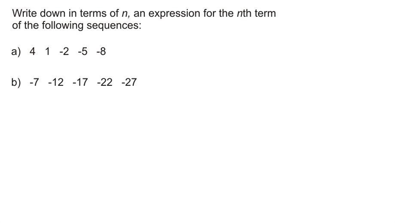 Write down in terms of n,-example-1