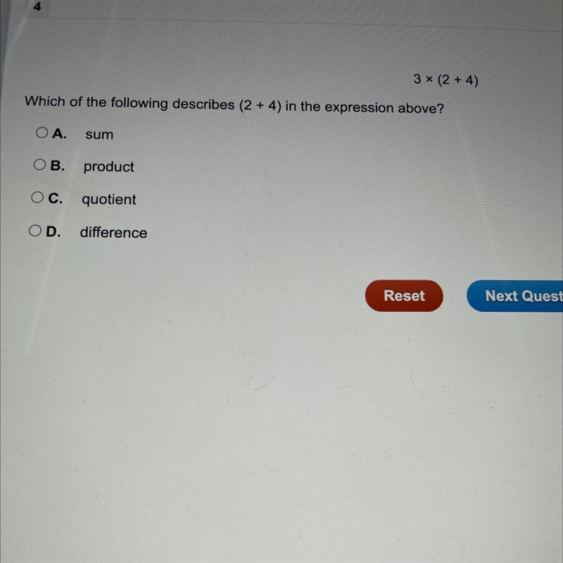 Which of the following describes (2+4) in the expression above?-example-1