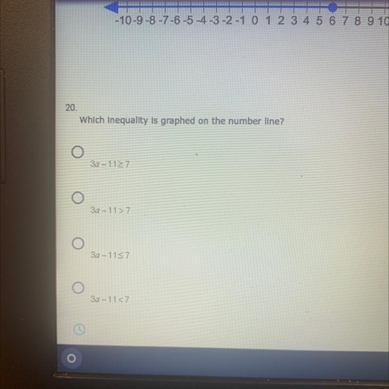 Which inequality is graphed on the number line?-example-1