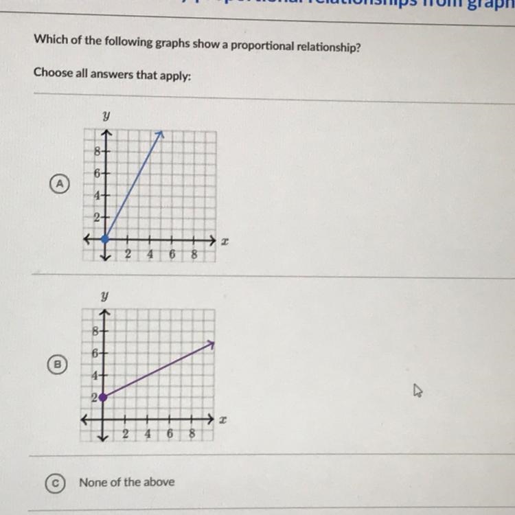 Which graph is proportional?-example-1