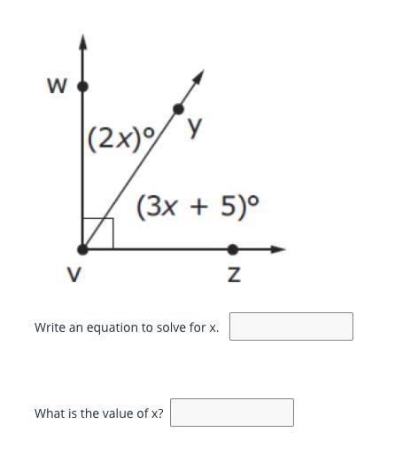 Write and equation to solve for x. what is the value of x?-example-1