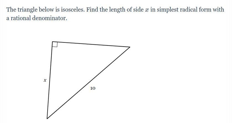 Need help asap NO LINKS!!! Special Right Triangles (Radical Answers)-example-1