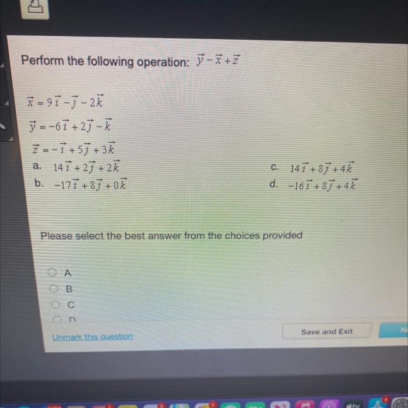 Perform the following operation: y-x+z-example-1