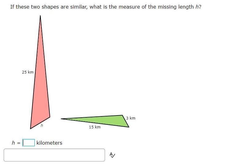 Please help! If these two shapes are similar, what is the measure of missing length-example-1