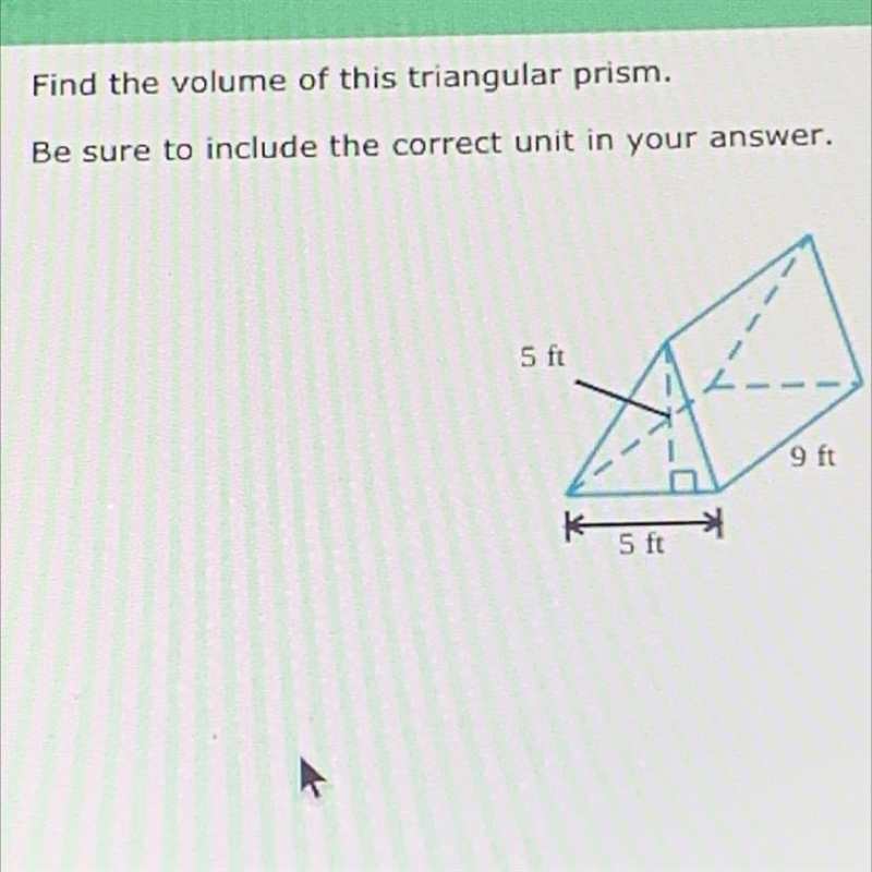 Find the volume of this triangular prism. Be sure to include the correct unit in your-example-1