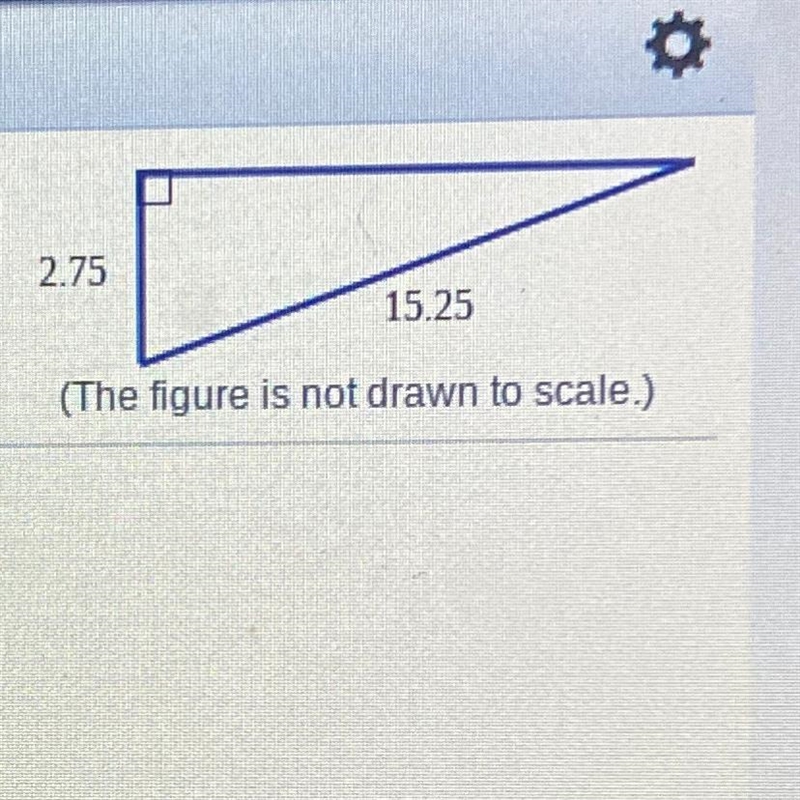 Find the length of the unknown leg of the right triangle. Use pencil and paper. Draw-example-1