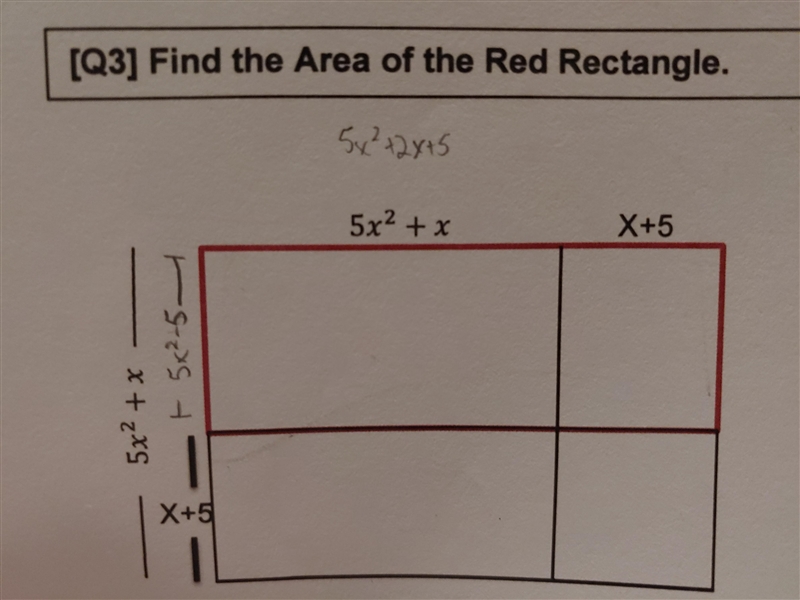 Please help me find the area of the red rectangle , ignore my writing, it's probably-example-1