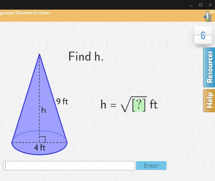 Find h r=4 l=9 im lost-example-1