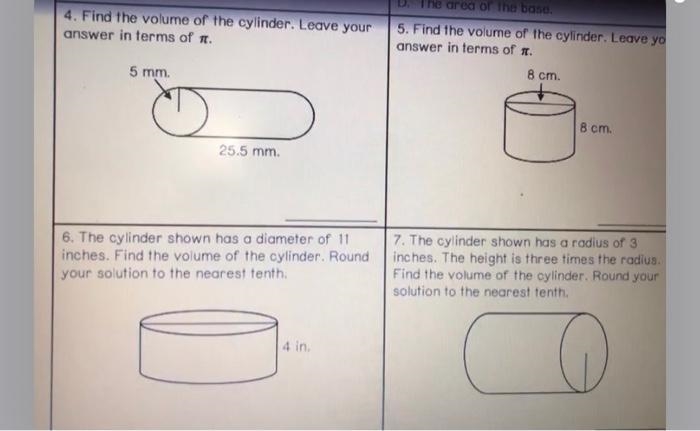 The cylinder shown has a diameter of 11 inches. Find the volume of the cylinder. Round-example-1