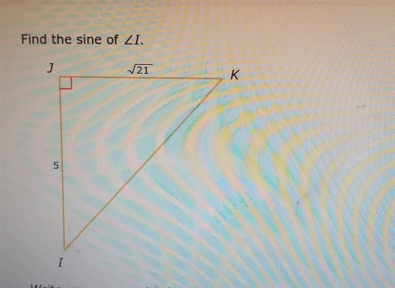 Find the sine of < I ​-example-1