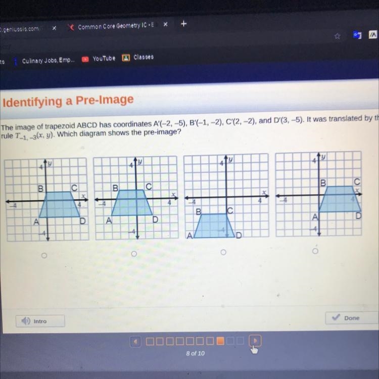 The image of trapezoid ABCD has coordinates A'(-2,-5), B'(-1,-2), C (2,-2), and D-example-1