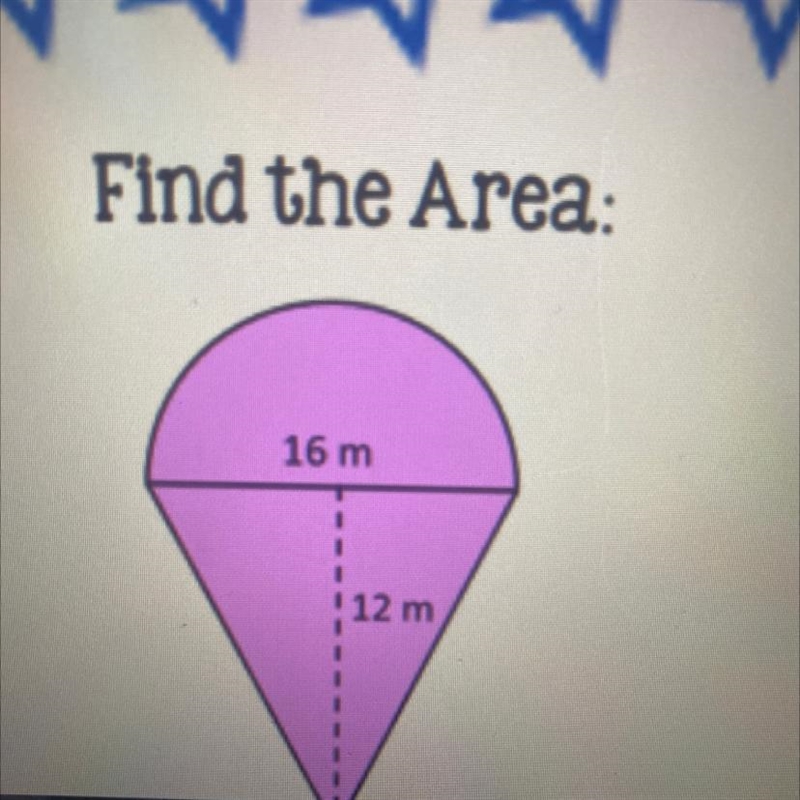 Find the Area: 16 m . 12 m-example-1