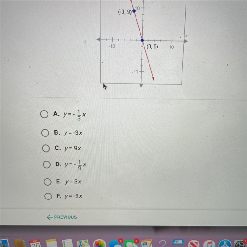 What is the equation of the following line?-example-1