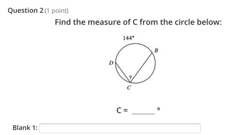 Find the measure of C for the circle :-example-1