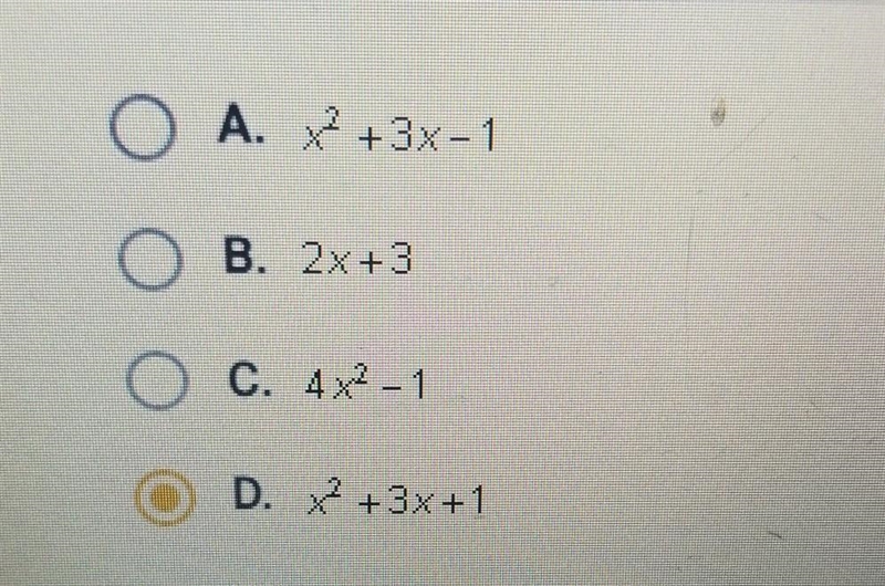 If f(x) = 3x - 2 and g(x) = x2 +1, find (f +9)(x). ​-example-1