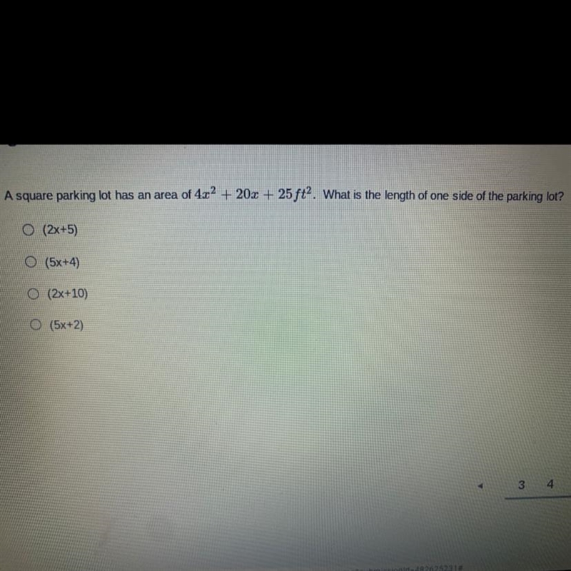 A square parking lot has an area, what is the length of one side-example-1