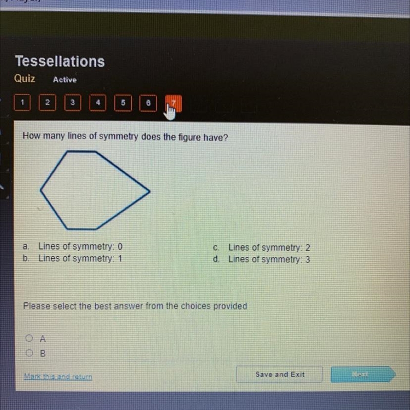 How many lines of symmetry does the figure have? a. Lines of symmetry: 0 b. Lines-example-1