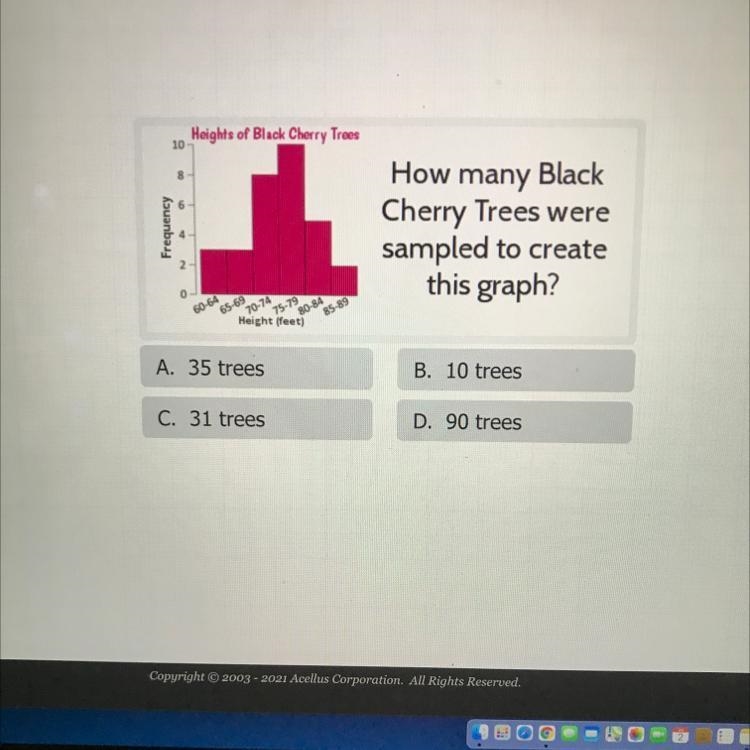 How many black berry trees were sampled to create this graph-example-1