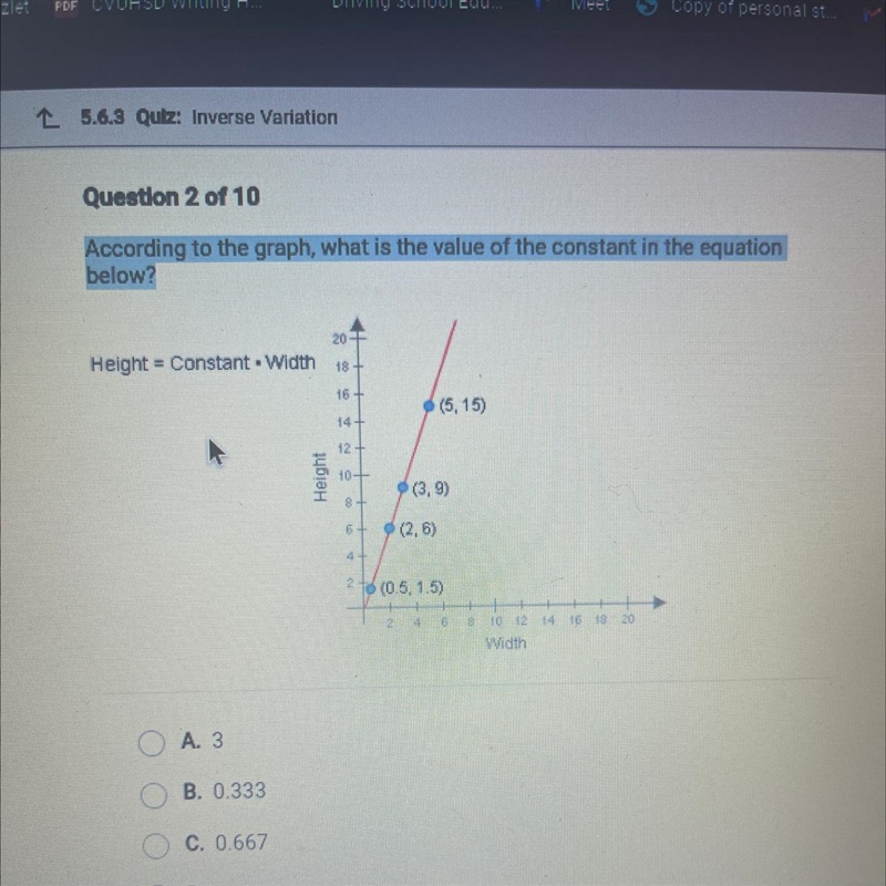 According to the graph what is the value of the constant in the equation below￼-example-1