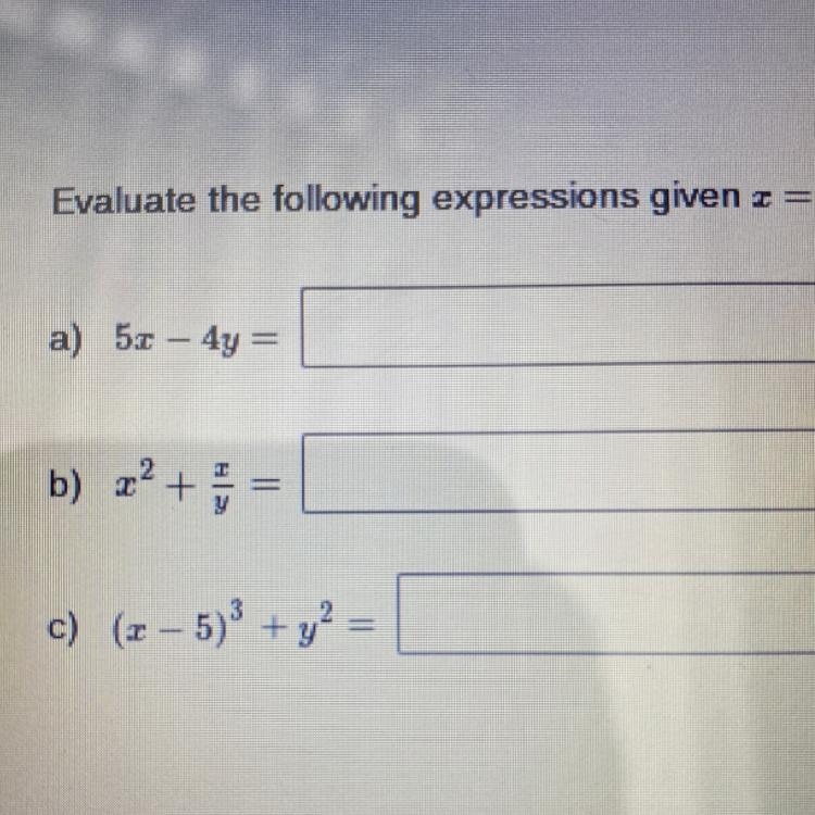 Evaluate the following expressions given x=6 and y=-3-example-1