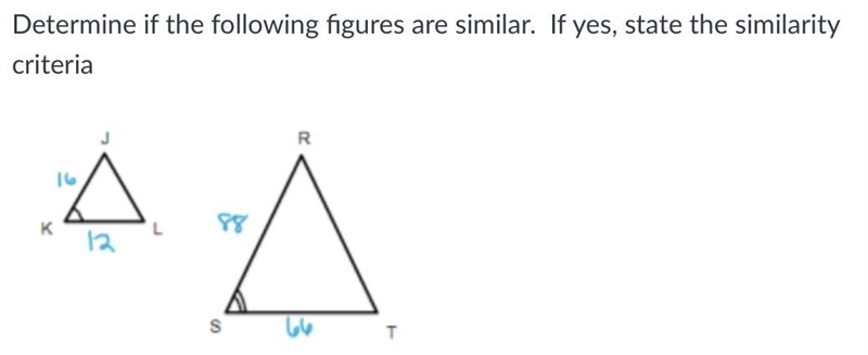 1. Yes, AA~ 2. These figures are not similar 3. Yes, SAS~ 4. Yes, SSS~-example-1