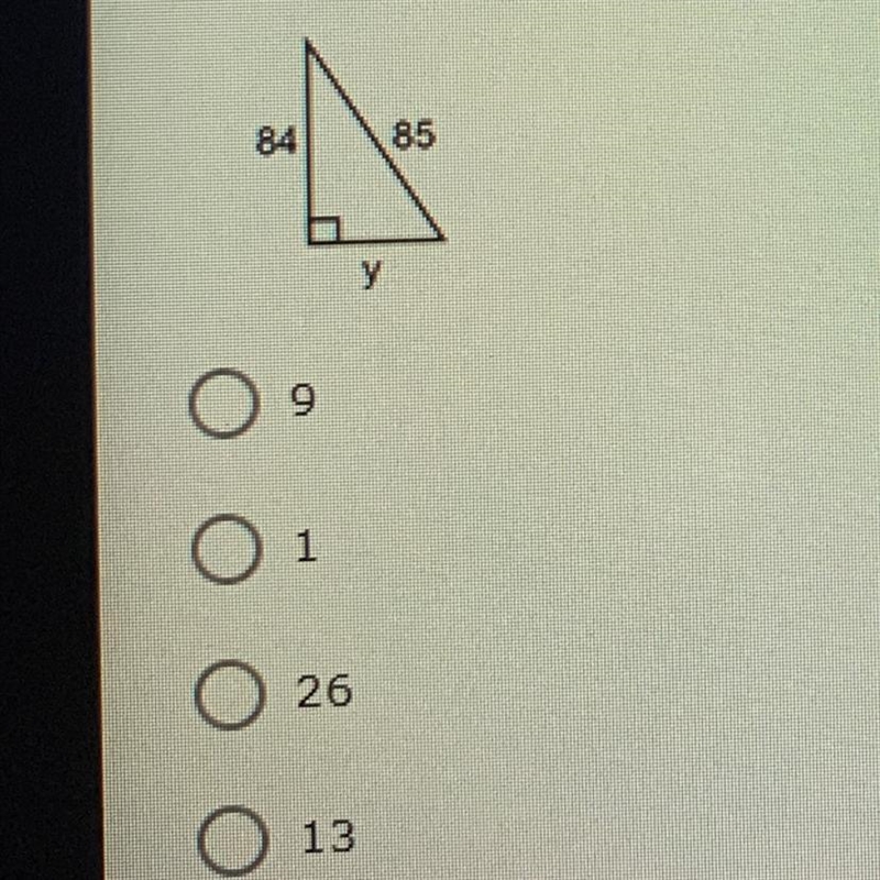 What is the length of leg y of the right triangle?-example-1