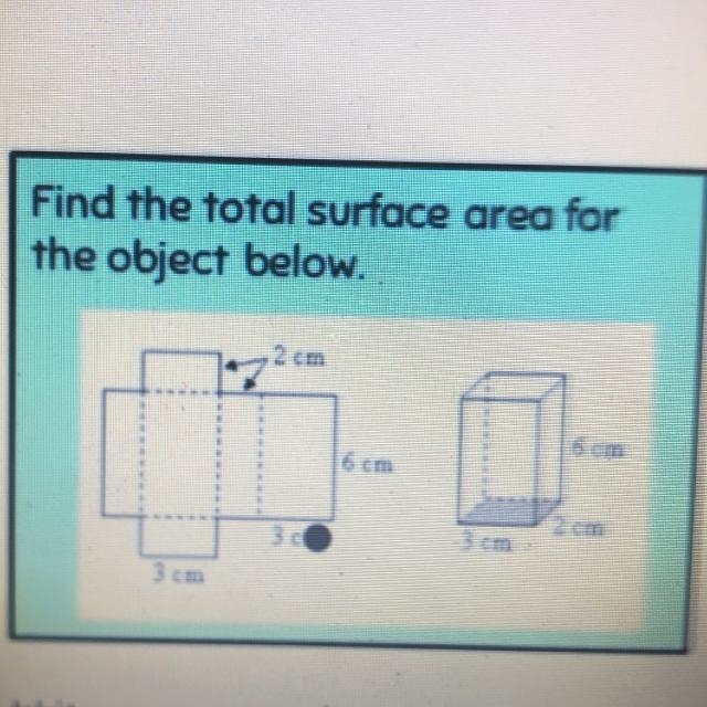 Find the total surface area for the object below-example-1