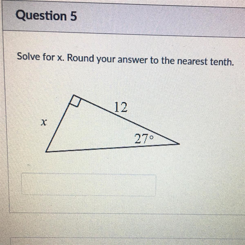 Solve for x. Round your answer to the nearest tenth-example-1