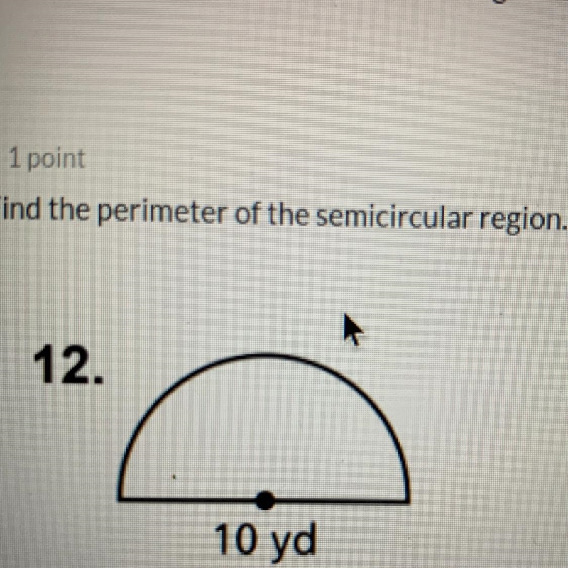 Find the perimeter of the semicircular region.-example-1