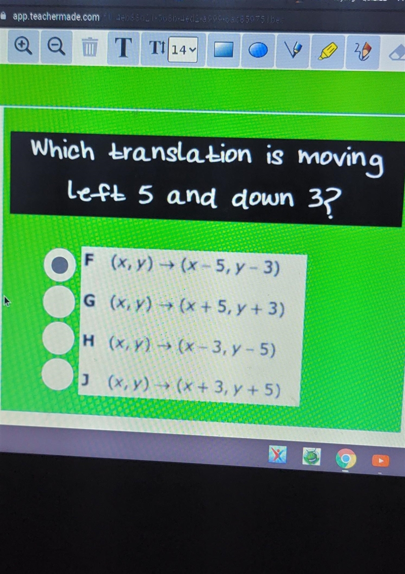 Which translation is moving left 5 and down 3​-example-1