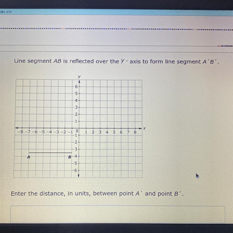 Enter the distance, in units, between point A and point B-example-1