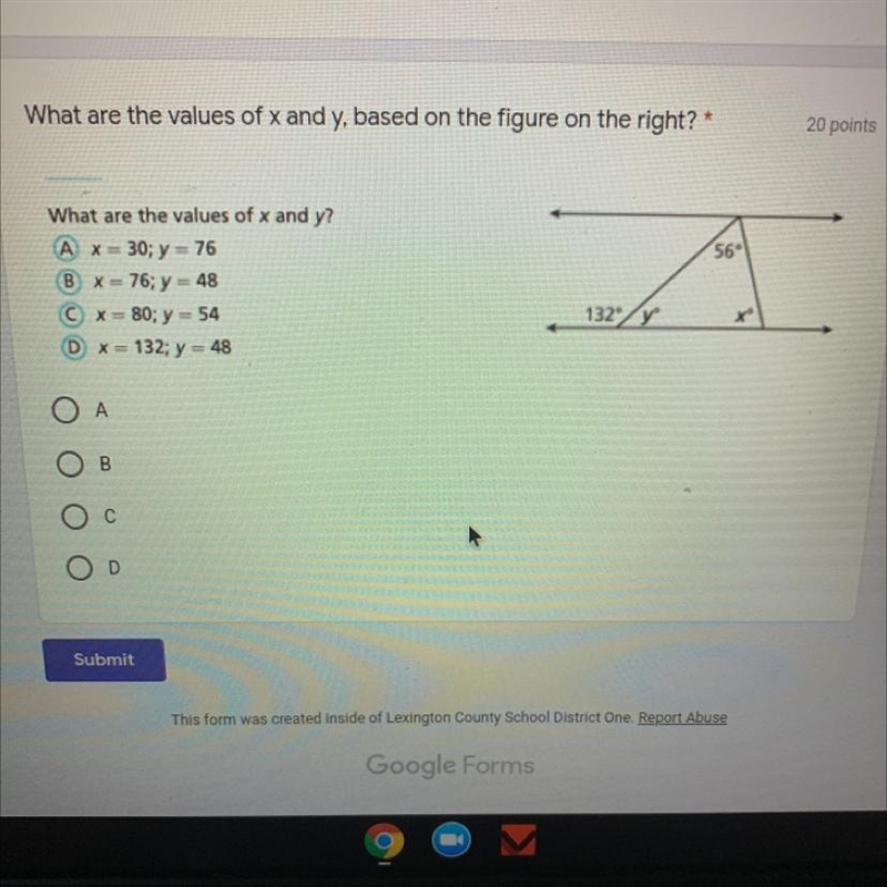 What are the values of x and y, based on the figure on the right?-example-1