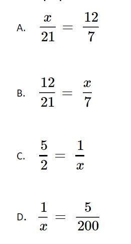 In which proportion does x have a value of 4?-example-1