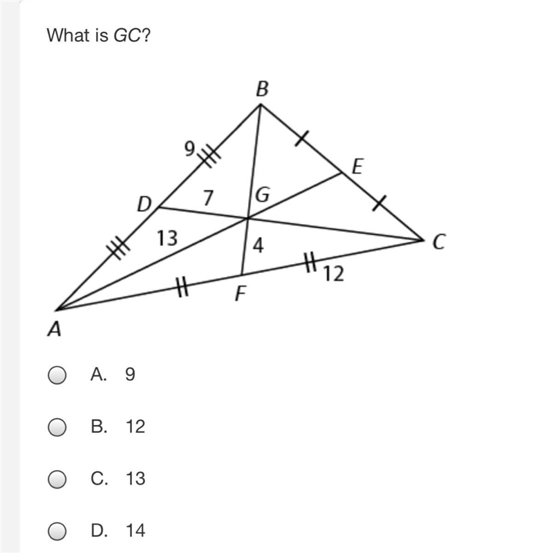 What is GC? A.9 B.12 C.13 D.14-example-1