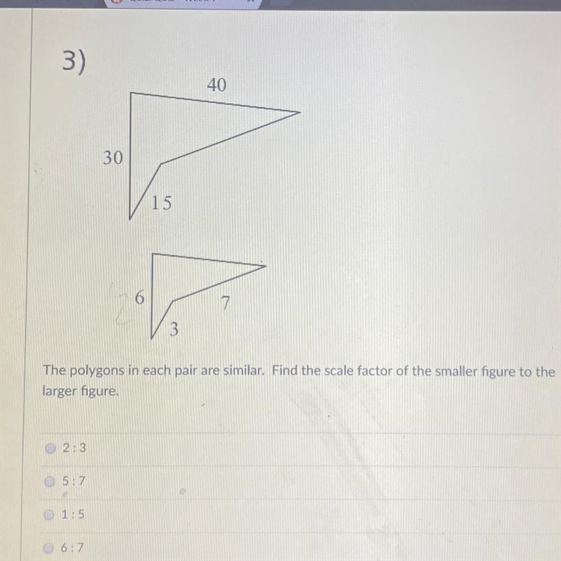 The polygons in each pair are similar. Find the scale factor of the smaller figure-example-1