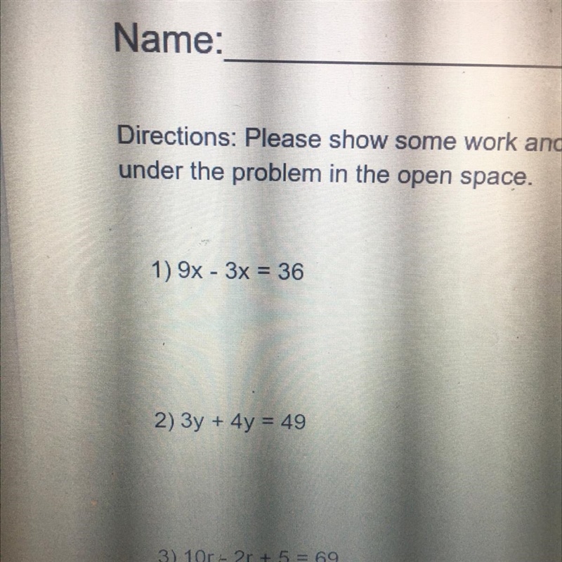 9x - 3x = 36 Right answers only please-example-1