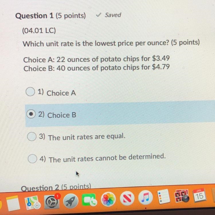 I will give brainless soo please help Question 1 (5 points) Saved (04.01 LC) Which-example-1