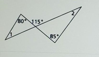 What is the measurement of angle 1? what is the measurement of angle 2? 30, 35, 60, 65, 80, 85​-example-1