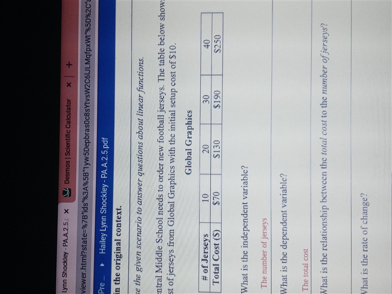 Can you guys figure out the linear function for this table, please?-example-1