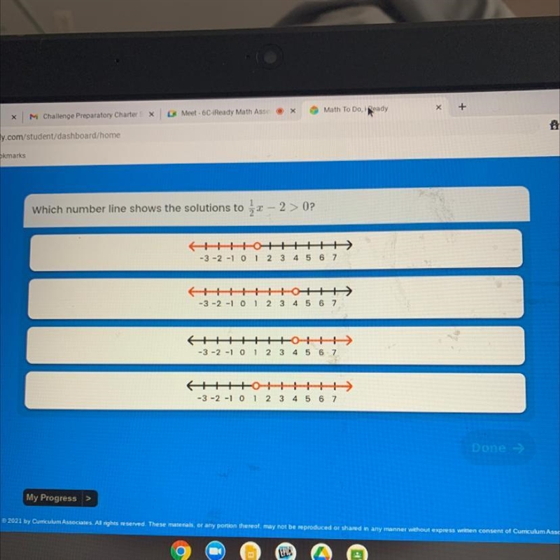 Which number line shows the solutions to-example-1