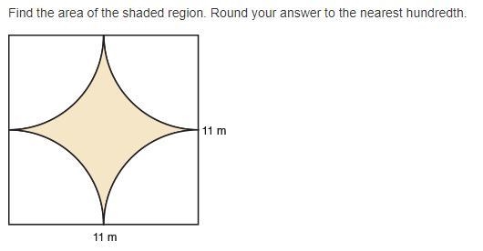 Help please! Find the area of the shaded region. Round your answer to the nearest-example-1