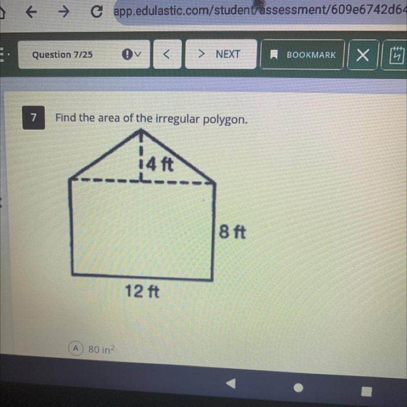 Find the area of the irregular polygon?-example-1