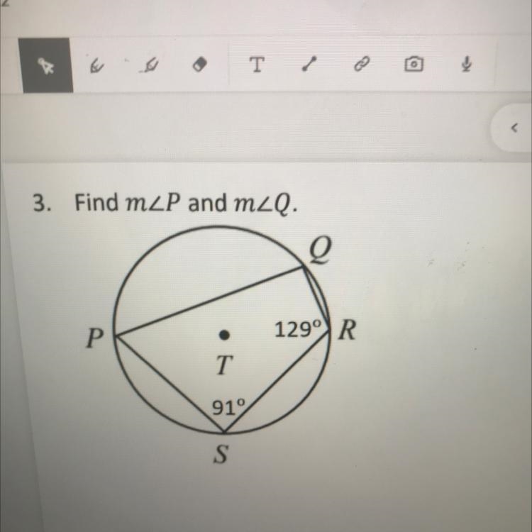 3. Find mZP and mzQ. 0 P. 1290 R T 910 S-example-1