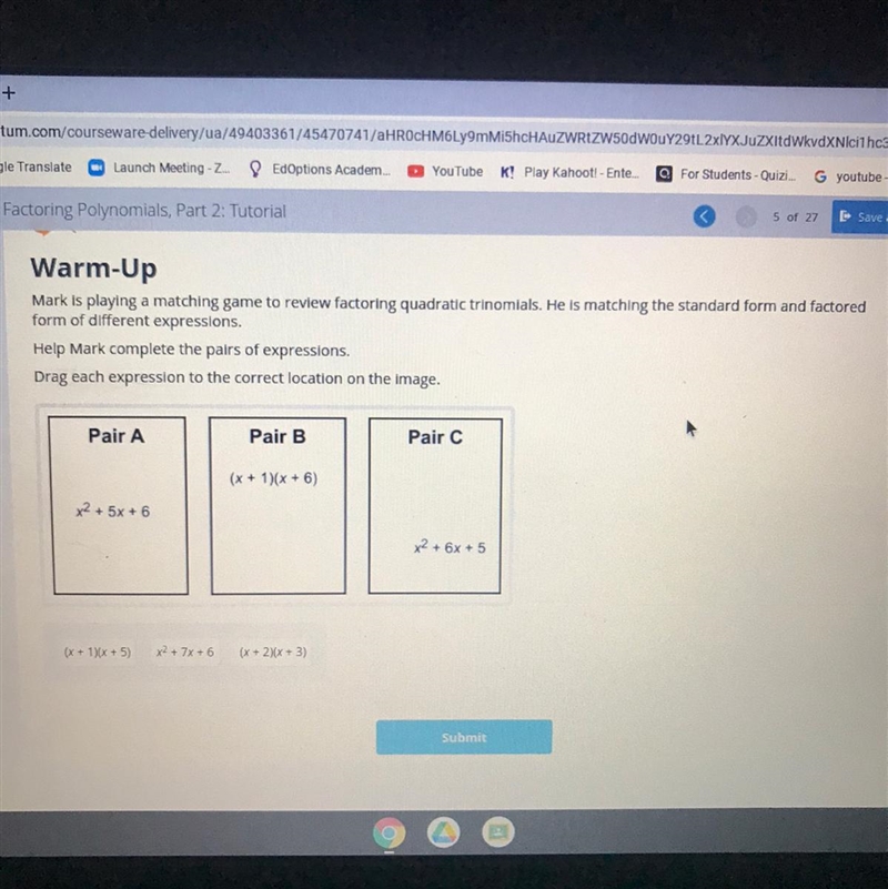 Help mark complete the pairs of expressions-example-1