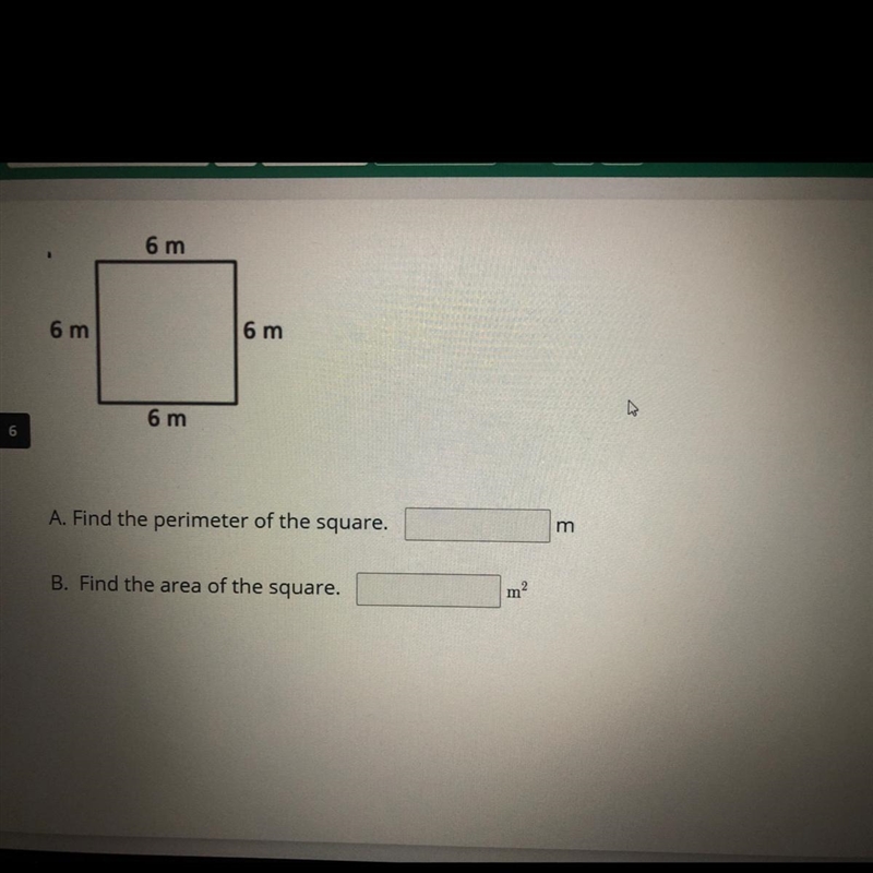 Can someone Please help me find the area of the square I already know the perimeter-example-1