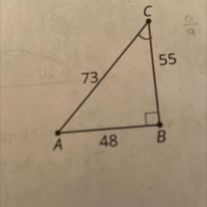 Write 3 expressions that can be used to find angle C.-example-1